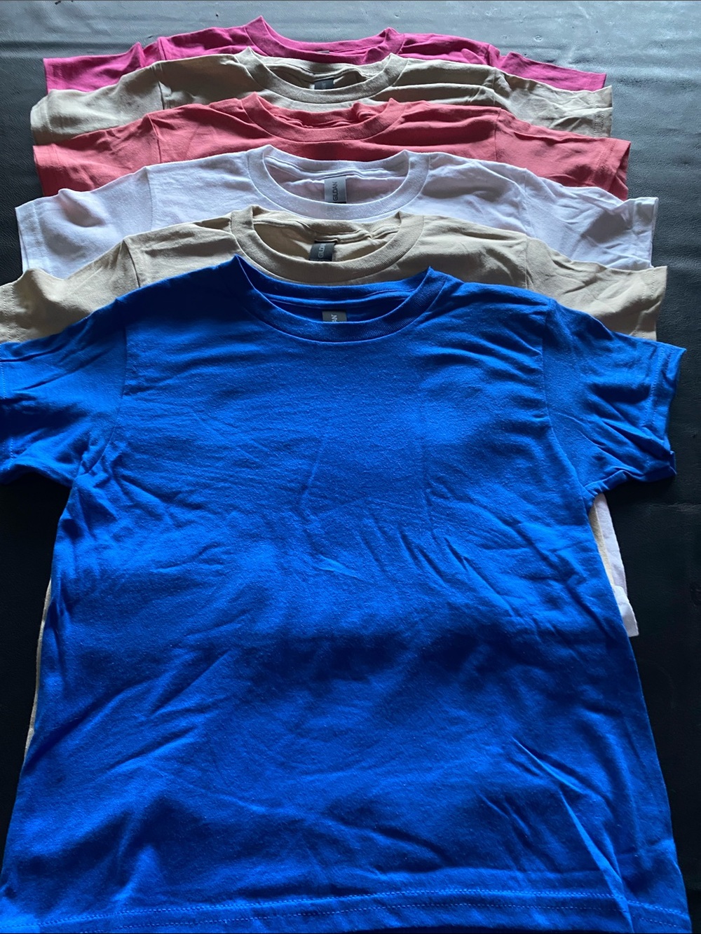 Gildan Short Sleeve Crew Neck T-Shirt - Blue, White, Tan, Pink